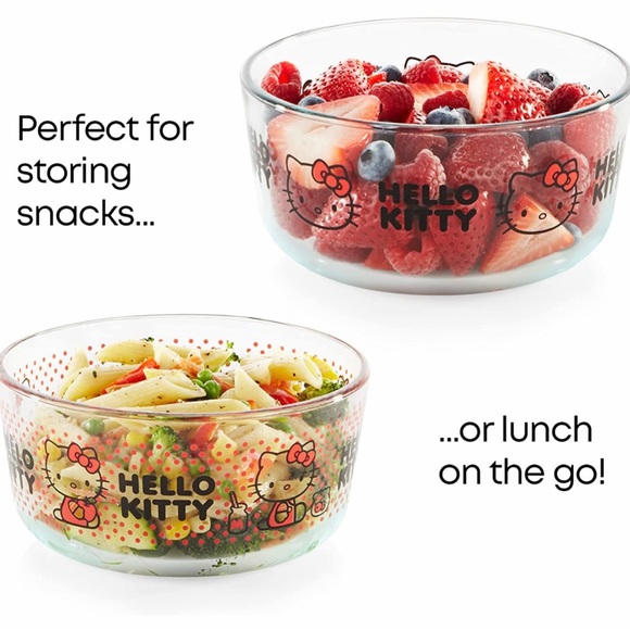 HELLO KITTY Pyrex Food Storage Container 8 Piece Set. - Picture 5 of 7